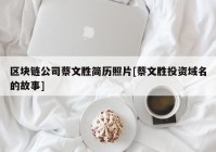 区块链公司蔡文胜简历照片[蔡文胜投资域名的故事]