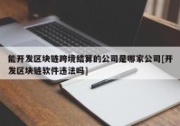 能开发区块链跨境结算的公司是哪家公司[开发区块链软件违法吗]